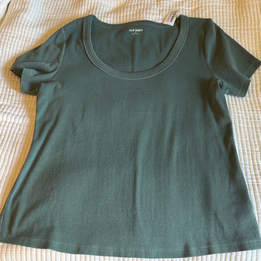 Old Navy Green Fitted Short Sleeve Tee